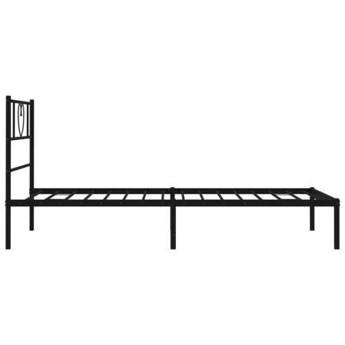 Metalni okvir za krevet s uzglavljem crni 100x190 cm - Crna 100 x 190 cm s uzglavljem Cijena