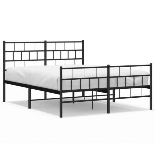 Metalni okvir kreveta uzglavlje i podnožje crni 120x200 cm - Crna 120 x 200 cm s uzglavljem i podnožjem Cijena