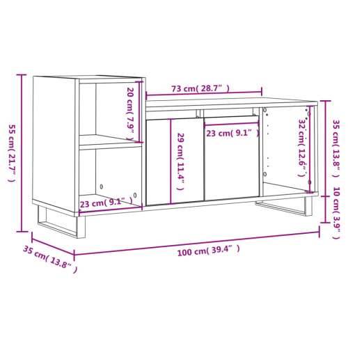 TV ormarić bijeli 100 x 35 x 55 cm od konstruiranog drva - Bijela 1 Cijena