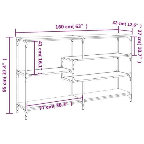 Konzolni stol boja hrasta 160x32x95 cm od konstruiranog drva - Dimljeni hrast 1 160 cm Cijena