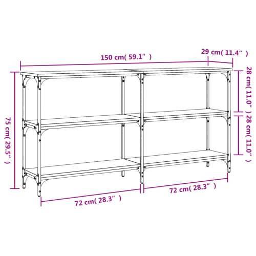 Konzolni stol boja hrasta 150x29x75 cm od konstruiranog drva - Dimljeni hrast 1 150 cm Cijena