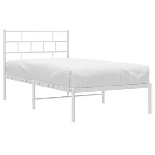 Metalni okvir za krevet s uzglavljem bijeli 90x200 cm - Bijela 90 x 200 cm s uzglavljem Cijena