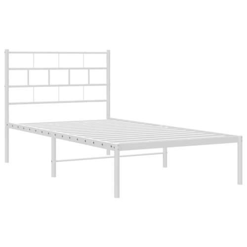 Metalni okvir za krevet s uzglavljem bijeli 90x200 cm - Bijela 90 x 200 cm s uzglavljem Cijena
