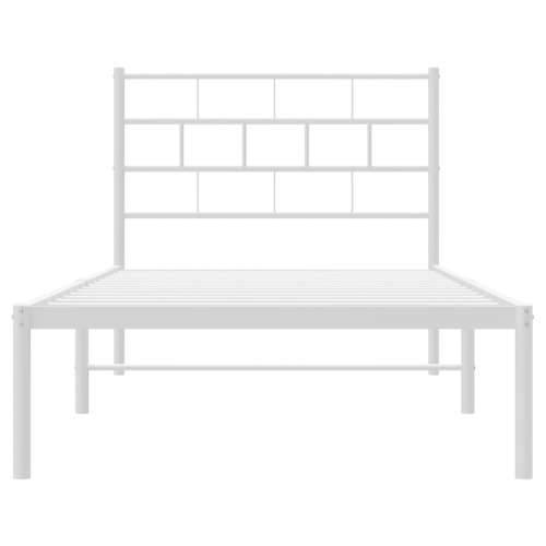 Metalni okvir za krevet s uzglavljem bijeli 90x200 cm - Bijela 90 x 200 cm s uzglavljem Cijena