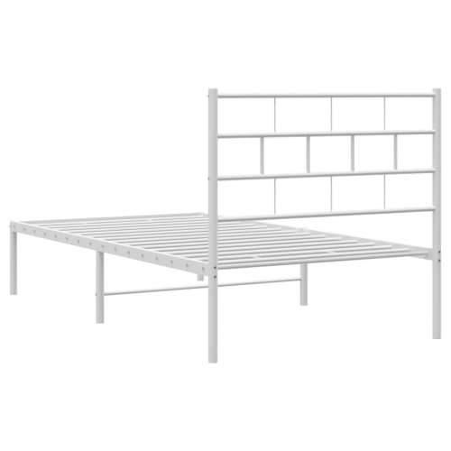 Metalni okvir za krevet s uzglavljem bijeli 90x200 cm - Bijela 90 x 200 cm s uzglavljem Cijena