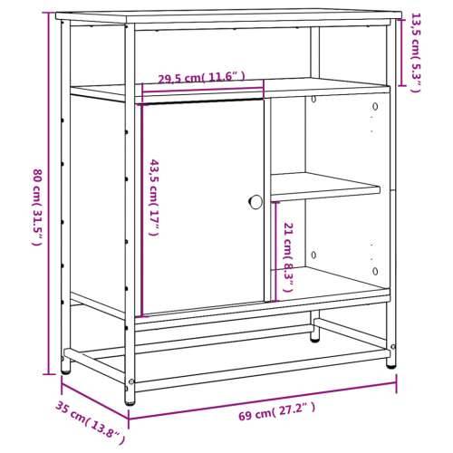Komoda boja hrasta sonome 69 x 35 x 80 cm od konstruiranog drva - sonoma hrast 1 Cijena