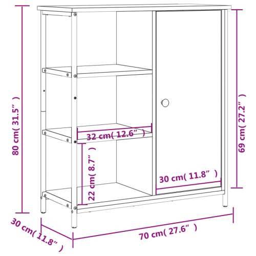 Komoda boja smeđeg hrasta 70 x 30 x 80 cm od konstruiranog drva - Smeđi hrast 1 Cijena