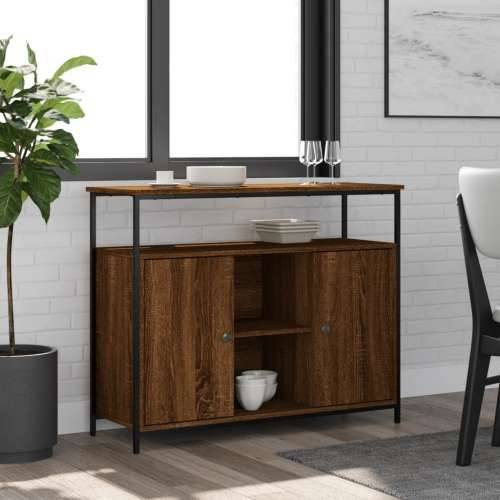 Komoda smeđa boja hrasta 100x35x80 cm od konstruiranog drva - Smeđi hrast 1 Cijena