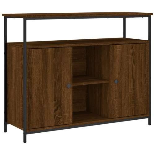 Komoda smeđa boja hrasta 100x35x80 cm od konstruiranog drva - Smeđi hrast 1 Cijena