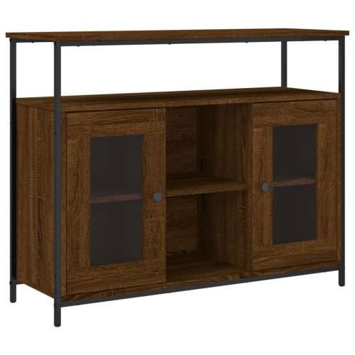 Komoda smeđa boja hrasta 100x35x80 cm od konstruiranog drva - Smeđi hrast 1 Cijena