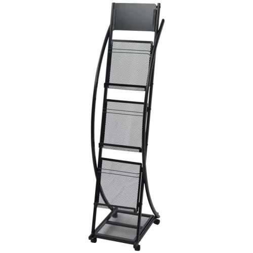 Stalak za Časopise 40x32x131 cm Crni A4 Cijena