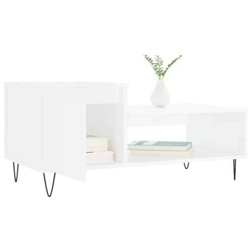 Stolić za kavu sjajni bijeli 100x50x45 cm od konstruiranog drva - Visoko sjajno bijela 1 Cijena