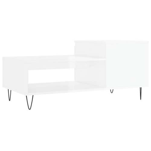 Stolić za kavu sjajni bijeli 100x50x45 cm od konstruiranog drva - Visoko sjajno bijela 1 Cijena