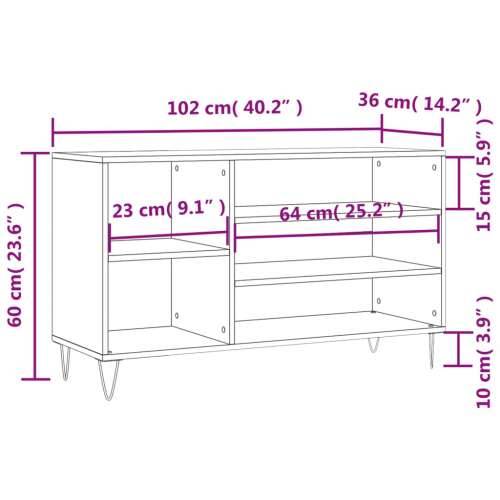 Ormarić za cipele boja hrasta 102x36x60 cm konstruirano drvo - sonoma hrast 1 Cijena