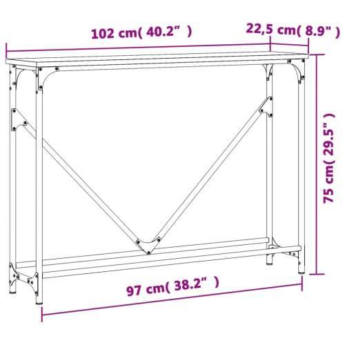 Konzolni stol boja hrasta 102 x 22,5 x 75 cm konstruirano drvo - Dimljeni hrast 1 Cijena