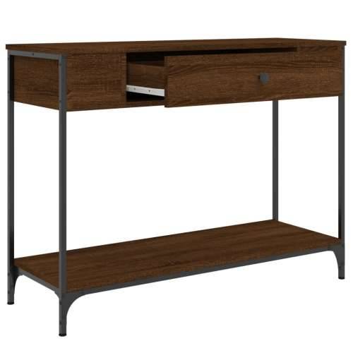 Konzolni stol boja hrasta 100 x 34,5 x 75 cm konstruirano drvo - Smeđi hrast 1 100 cm Cijena