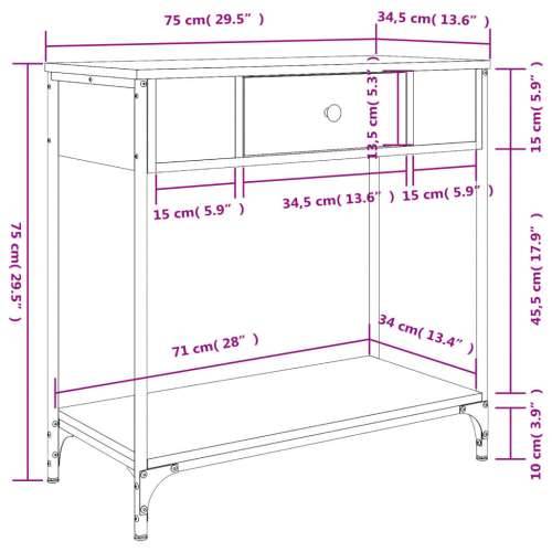 Konzolni stol boja hrasta 75 x 34,5 x 75 cm konstruirano drvo - sonoma hrast 1 75 cm Cijena