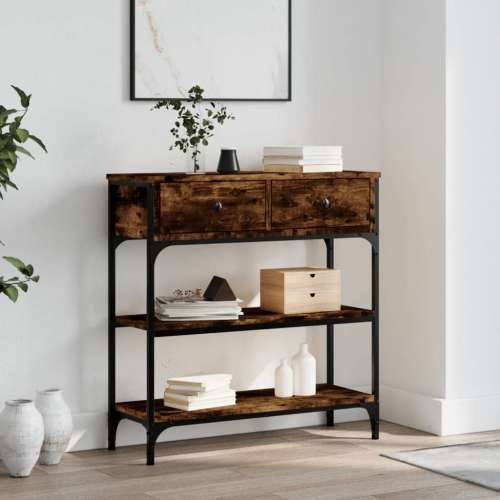 Konzolni stol boja hrasta 72,5 x 25 x 75 cm konstruirano drvo - Dimljeni hrast 1 72.5 cm Cijena