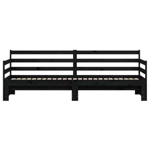 Dnevni krevet na razvlačenje crni 90 x 200 cm masivna borovina Crna 90 x 200 cm Cijena