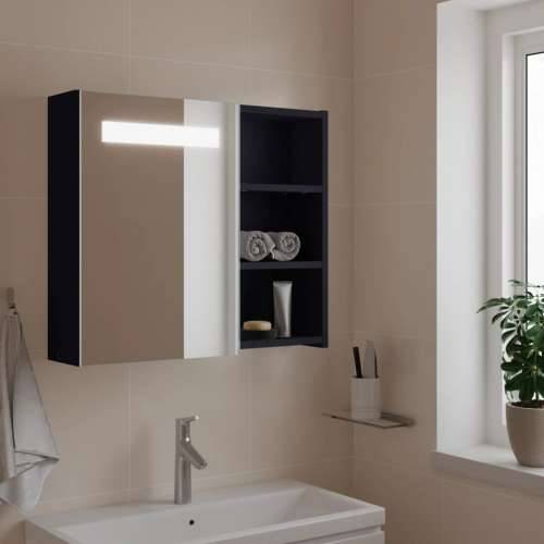 Kupaonski ormarić s ogledalom i LED svjetlom sivi 60x13x52 cm Cijena