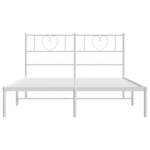 Metalni okvir za krevet s uzglavljem bijeli 140 x 200 cm - Bijela 140 x 200 cm s uzglavljem Cijena