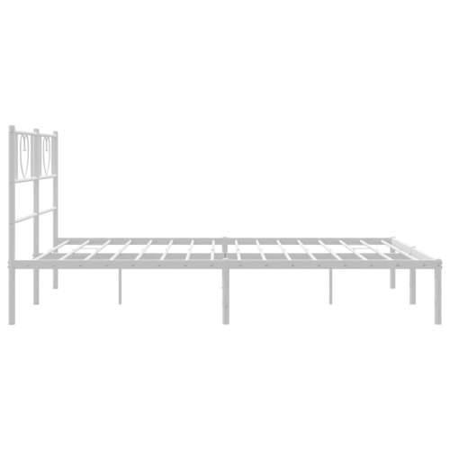 Metalni okvir za krevet s uzglavljem bijeli 140 x 200 cm - Bijela 140 x 200 cm s uzglavljem Cijena