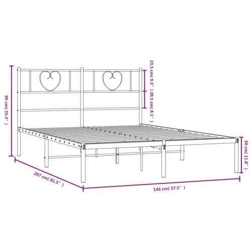 Metalni okvir za krevet s uzglavljem bijeli 140 x 200 cm - Bijela 140 x 200 cm s uzglavljem Cijena