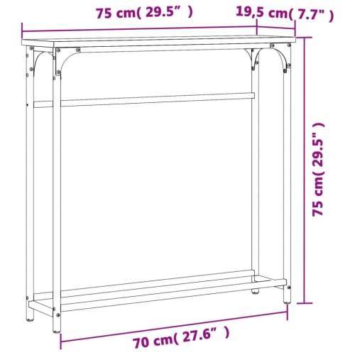 Konzolni stol siva boja hrasta 75x19,5x75 cm konstruirano drvo - Sivi hrast sonoma 1 Cijena