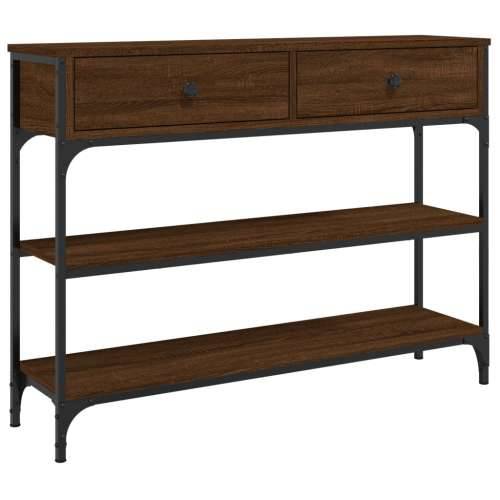 Konzolni stol smeđa boja hrasta 100x25x75 cm konstruirano drvo - Smeđi hrast 1 100 cm Cijena