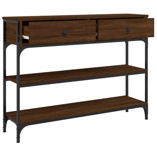 Konzolni stol smeđa boja hrasta 100x25x75 cm konstruirano drvo - Smeđi hrast 1 100 cm Cijena