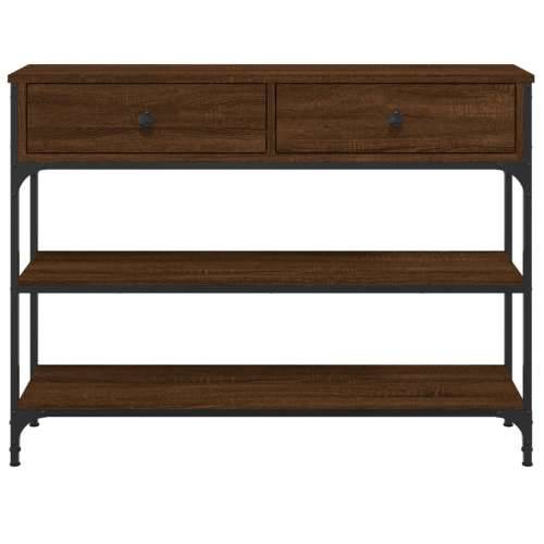 Konzolni stol smeđa boja hrasta 100x25x75 cm konstruirano drvo - Smeđi hrast 1 100 cm Cijena