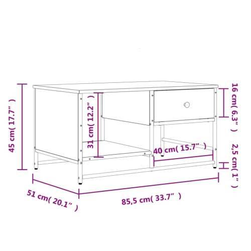 Stolić za kavu boja hrasta 85,5x51x45 cm konstruirano drvo - Dimljeni hrast 1 Cijena