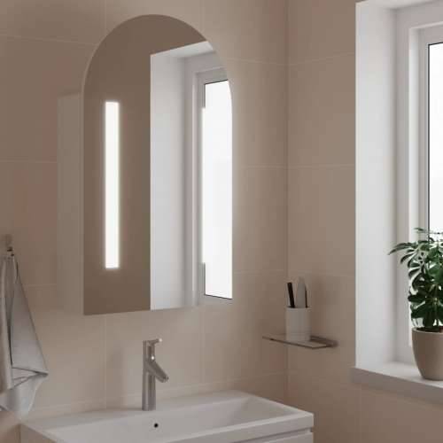 Kupaonski ormarić s ogledalom LED lučni bijeli 42 x 13 x 70 cm