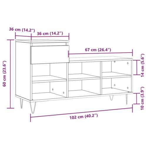 Ormarić za cipele boja betona 102x36x60 cm konstruirano drvo - Beton siva 1 Cijena