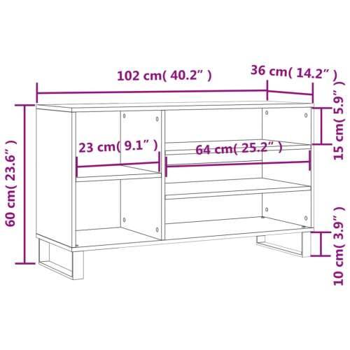 Ormarić za cipele boja hrasta 102x36x60 cm konstruirano drvo Smeđi hrast 1 Cijena