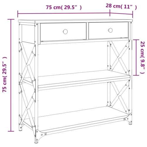 Konzolni stol boja hrasta sonome 75x28x75 cm konstruirano drvo - sonoma hrast 1 75 cm Cijena