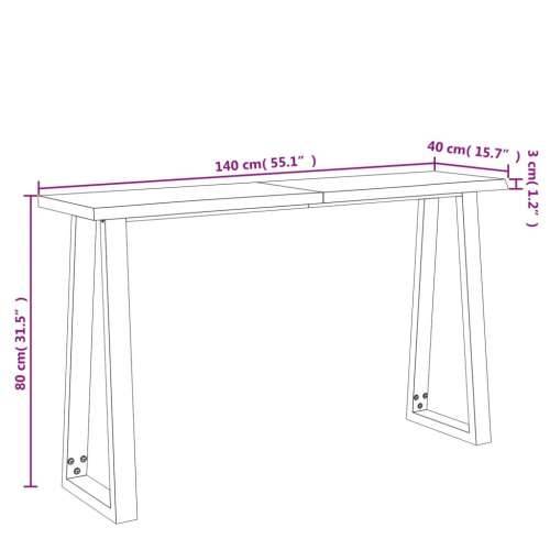 Konzolni stol sa živim rubom 140x40x80 cm masivno drvo bagrema - 140 x 40 x 80 cm 1 Cijena