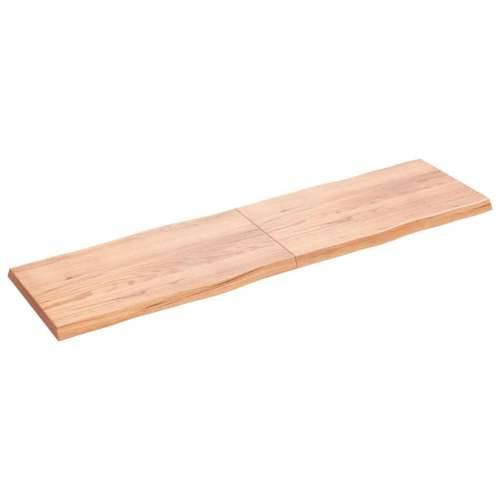 Stolna ploča svjetlosmeđa 220x60x(2-6) cm obrađena hrastovina - Svjetlosmeđa 220 x 60 x 6 cm 1 Cijena