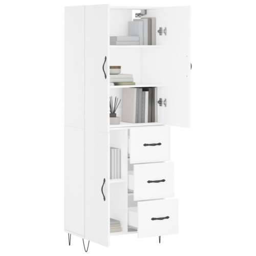 Visoka komoda bijela 69,5x34x180 cm konstruirano drvo - Bijela 1 1 vrata 3 ladice Cijena