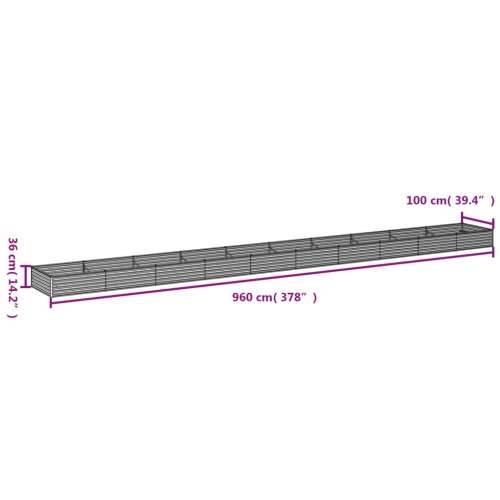Stupići za parking 960x100x36 cm od čelika COR-TEN 960 x 100 x 36 cm 1 Cijena
