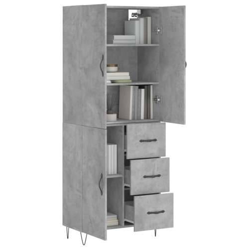Visoka komoda siva betona 69,5x34x180 cm od konstruiranog drva - Beton siva 1 1 vrata 3 ladice Cijena
