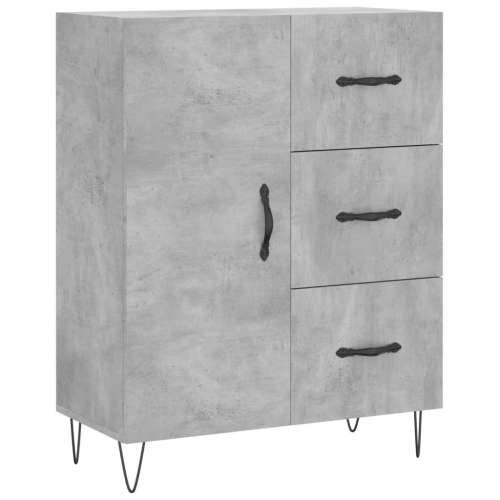 Visoka komoda siva betona 69,5x34x180 cm od konstruiranog drva - Beton siva 1 1 vrata 3 ladice Cijena