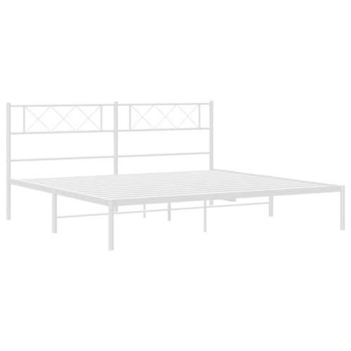 Metalni okvir za krevet s uzglavljem bijeli 160x200 cm - Bijela 160 x 200 cm s uzglavljem Cijena