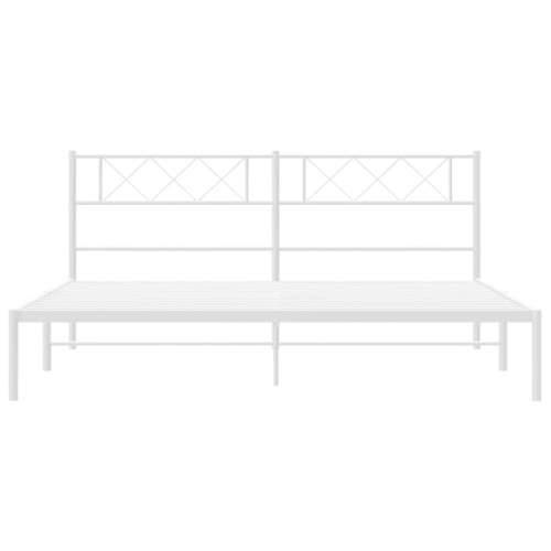 Metalni okvir za krevet s uzglavljem bijeli 160x200 cm - Bijela 160 x 200 cm s uzglavljem Cijena