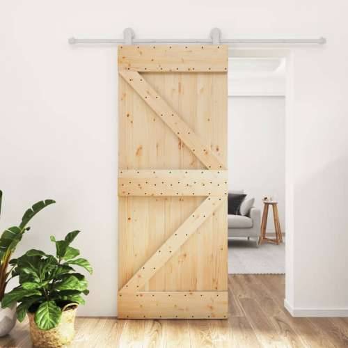Klizna vrata s priborom za montažu 85 x 210 cm masivna borovina Cijena