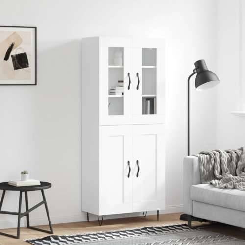 Visoka komoda bijela 69,5x34x180 cm konstruirano drvo - Bijela 1 2 drvena vrata Cijena