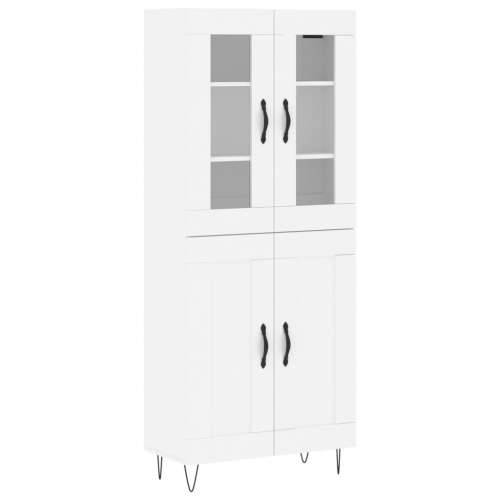 Visoka komoda bijela 69,5x34x180 cm konstruirano drvo - Bijela 1 2 drvena vrata Cijena