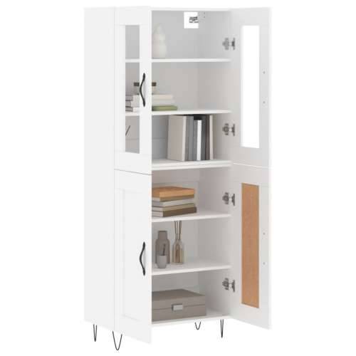 Visoka komoda bijela 69,5x34x180 cm konstruirano drvo - Bijela 1 2 drvena vrata Cijena