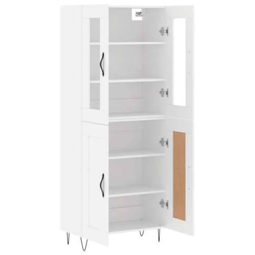 Visoka komoda bijela 69,5x34x180 cm konstruirano drvo - Bijela 1 2 drvena vrata Cijena