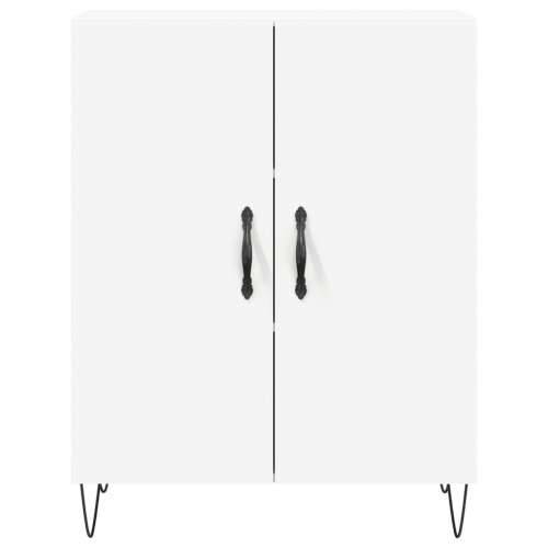 Visoka komoda bijela 69,5x34x180 cm konstruirano drvo - Bijela 1 2 drvena vrata Cijena